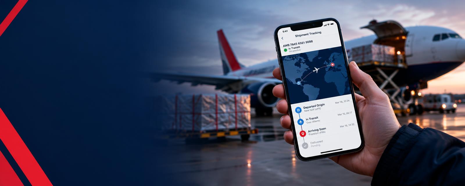 Mobile shipment tracking with international freight